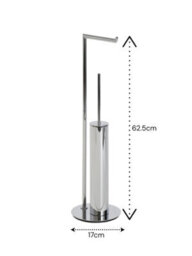 Showerdrape Belgravia Chrome Freestanding Toilet Roll Holder & Toilet Brush Combo - thumbnail 2