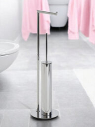 Showerdrape Belgravia Chrome Freestanding Toilet Roll Holder & Toilet Brush Combo