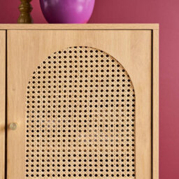 Sweeek - Wood Decor And Rattan Sideboard 3 Doors 120Cm Natural 120X40X75 Cm - Judith - thumbnail 8