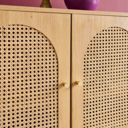 Sweeek - Wood Decor And Rattan Sideboard 3 Doors 120Cm Natural 120X40X75 Cm - Judith - thumbnail 7