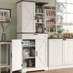 Fusou 180Cm Tall Kitchen Pantry Cupboard With 8 Door Shelves, 2 Cabinets - thumbnail 1