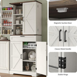 Fusou 180Cm Tall Kitchen Pantry Cupboard With 8 Door Shelves, 2 Cabinets - thumbnail 6