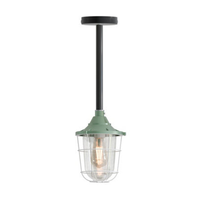 Ledsone Conduit Pendant Light Kit Industrial Farmhouse Black Steel E27 Cage Fitting Ceiling Fixture 50Cm Length - image 1