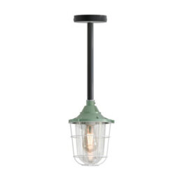 Ledsone Conduit Pendant Light Kit Industrial Farmhouse Black Steel E27 Cage Fitting Ceiling Fixture 50Cm Length - thumbnail 1