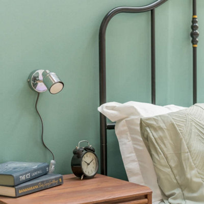 Valuelights Benton Chrome Plug In Wall Spotlight And Bulb - image 1