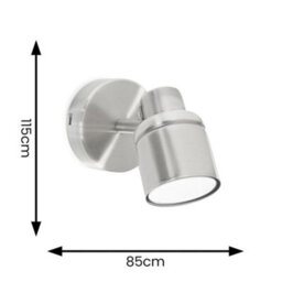 Valuelights Benton Chrome Plug In Wall Spotlight And Bulb - thumbnail 4