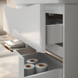 Probaty Bathrooms Vanity Unit Glossy White Mdf,495X345X500mm,wall Mounted,detachable,2 Drawers With Artificial Stone Basin - thumbnail 6