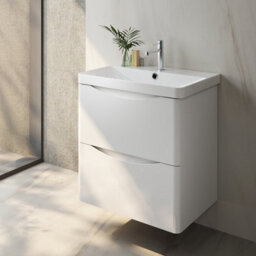 Probaty Bathrooms Vanity Unit Glossy White Mdf,495X345X500mm,wall Mounted,detachable,2 Drawers With Artificial Stone Basin - thumbnail 2