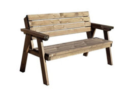 Arbor Garden Solutions Consilium Garden Fence Bench With Back-Rest (4Ft, Rustic Brown Finish) - thumbnail 1