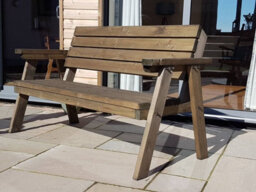 Arbor Garden Solutions Consilium Garden Fence Bench With Back-Rest (4Ft, Rustic Brown Finish) - thumbnail 6