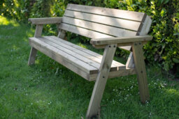 Arbor Garden Solutions Consilium Garden Fence Bench With Back-Rest (4Ft, Rustic Brown Finish) - thumbnail 4