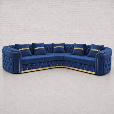Ambassador Chesterfield Sofa Royal Blue Corner Sofa