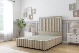 "Comfort Boston Chrome Almond Coniston Divan Bed Set 2 Drawers Right Side - 54"" Floor Standing & 12"" Footboard 3' Single" - thumbnail 3