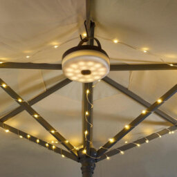4 In 1 Portable Solar Or Usb Powered Hanging Gazebo Light With Retractable 100 Led String Lighting & Powerbank Function - 100Lm - thumbnail 1