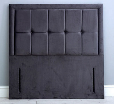 Comfy Deluxe 6Ft 54Inch  Black Plush Floorstanding Venice Matching Buttons - image 1
