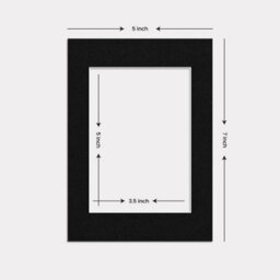 Ak Frames 7X5 Black Picture Mounts To Fit 5X3.5 Aperture Size - Mount Board Only (No Frame Included) - thumbnail 3