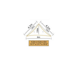 Kookaburra 6M X 4.2M Right Angle Triangle Water Resistant Charcoal Garden Patio Sun Shade Sail Canopy 96.5% Uv Block With Rope - thumbnail 3