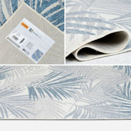 Homeart Outdoor Indoor Rug, Easy Clean, Uv Weather Resistant Rug For Patio, Gardenpalm Blue, Grey,80X150Cm - thumbnail 5