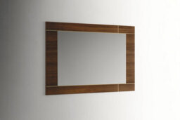 Silver Mirror With Rich Warm Chocolate-Toned Wood Frame Accented With Fine Gold Detailing