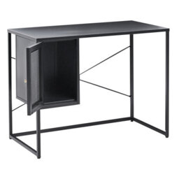 Wyld And Coco Nova Steel Office Desk With Mesh Storage Doors, Black Powder-Coated Steel, W100 X D50 X H76Cm - thumbnail 5