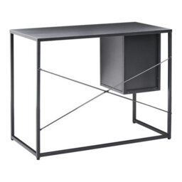 Wyld And Coco Nova Steel Office Desk With Mesh Storage Doors, Black Powder-Coated Steel, W100 X D50 X H76Cm - thumbnail 6