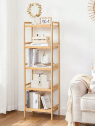 LEDREM 5-Tier Bamboo Storage Rack For Bathroom, Kitchen, Bedroom, 31.5 X 45 X 142 Cm - thumbnail 3
