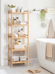 LEDREM 5-Tier Bamboo Storage Rack For Bathroom, Kitchen, Bedroom, 31.5 X 45 X 142 Cm - thumbnail 1