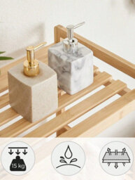 LEDREM 5-Tier Bamboo Storage Rack For Bathroom, Kitchen, Bedroom, 31.5 X 45 X 142 Cm - thumbnail 5