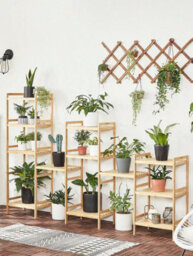 LEDREM 5-Tier Bamboo Storage Rack For Bathroom, Kitchen, Bedroom, 31.5 X 45 X 142 Cm - thumbnail 4