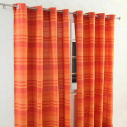 Homescapes Cotton Morocco Striped Terracotta Curtains 167 X 182 Cm