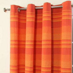 Homescapes Cotton Morocco Striped Terracotta Curtains 167 X 182 Cm - thumbnail 2