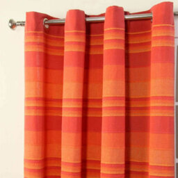 Homescapes Cotton Morocco Striped Terracotta Curtains 167 X 182 Cm - thumbnail 5