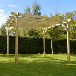 Rutland County Garden Furniture Premium Pergola - Wood - L360 X W360 X H270 Cm - Light Green - thumbnail 3