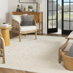 Ivory Geometric Modern Wool Rug For Living Room Bedroom & Dining Room-236Cm X 297Cm - thumbnail 2
