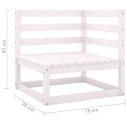 Walplus Garden Corner Sofas 2 Pcs White Solid Wood Pine - thumbnail 6