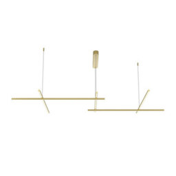Luminosa Lighting Luminosa Radiance Modern 172Cm Bar Pendant Ceiling Light Gold 3000K 1900Lm White Shade - thumbnail 1