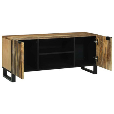 Berkfield Modern Tv Cabinet, 105 X 33.5 X 46 Cm, Made From Solid Mango Wood And Engineered Wood.