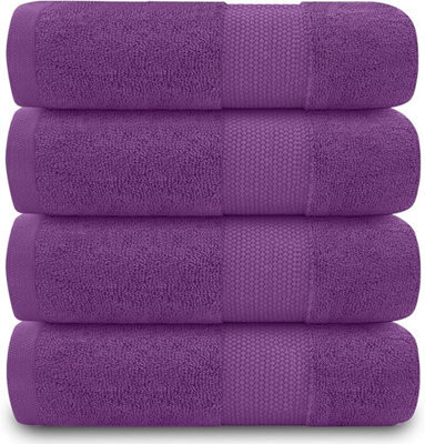 Gc Gaveno Cavailia 4Pk Miami Hand Towel 50X85 Purple Quick Drying & Super Absorbent 700 Gsm Hand Towel Set - image 1