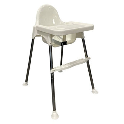 True Gifts Adjustable 3-In-1 Baby Highchair Infant High Feeding Seat Toddler/children Table Chair With Safety Belt And Footrest, White - image 1