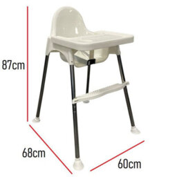True Gifts Adjustable 3-In-1 Baby Highchair Infant High Feeding Seat Toddler/children Table Chair With Safety Belt And Footrest, White - thumbnail 4