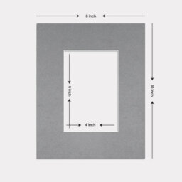 Ak Frames 10X8 Mid Grey Picture Mounts To Fit 6X4 Aperture Size - Mount Board Only (No Frame Included) - thumbnail 3