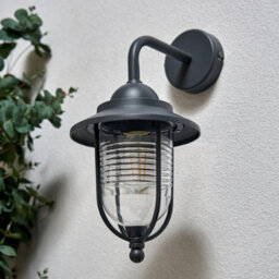 CGC Lighting Cgc Ayana Antique Charcoal Curved Fishermans Outdoor Wall Light - thumbnail 1