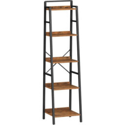 5-Tier Tall Narrow Ladder Bookcase Storage Shelf - thumbnail 3