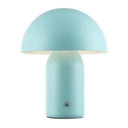Happy Homewares Modern Rechargeable Mushroom Table Lamp In Mat Duck Egg With Touch Dimmer Button - thumbnail 3