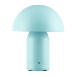 Happy Homewares Modern Rechargeable Mushroom Table Lamp In Mat Duck Egg With Touch Dimmer Button - thumbnail 2