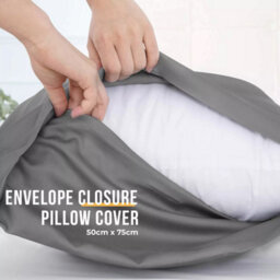 Ameha Pillowcase Pair Grey Microfiber Pillowcase-Soft Envelope Closure Pillowcase, Machine Washable Bedding Pillow Cover 50X75Cm - thumbnail 4