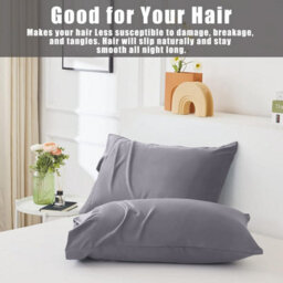 Ameha Pillowcase Pair Grey Microfiber Pillowcase-Soft Envelope Closure Pillowcase, Machine Washable Bedding Pillow Cover 50X75Cm - thumbnail 7