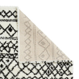 White Black Modern Geometric Shaggy Moroccan Easy To Clean Dining Room Rug-200Cm X 290Cm - thumbnail 7
