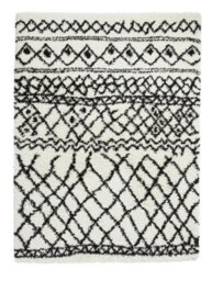 White Black Modern Geometric Shaggy Moroccan Easy To Clean Dining Room Rug-200Cm X 290Cm - thumbnail 8