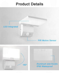 Amorly Wired Motion Sensor Outdoor Light, 18W Square Led Wall Sconce, Warm White Waterproof Exterior Lighting For Patio,doorway,garage - thumbnail 3